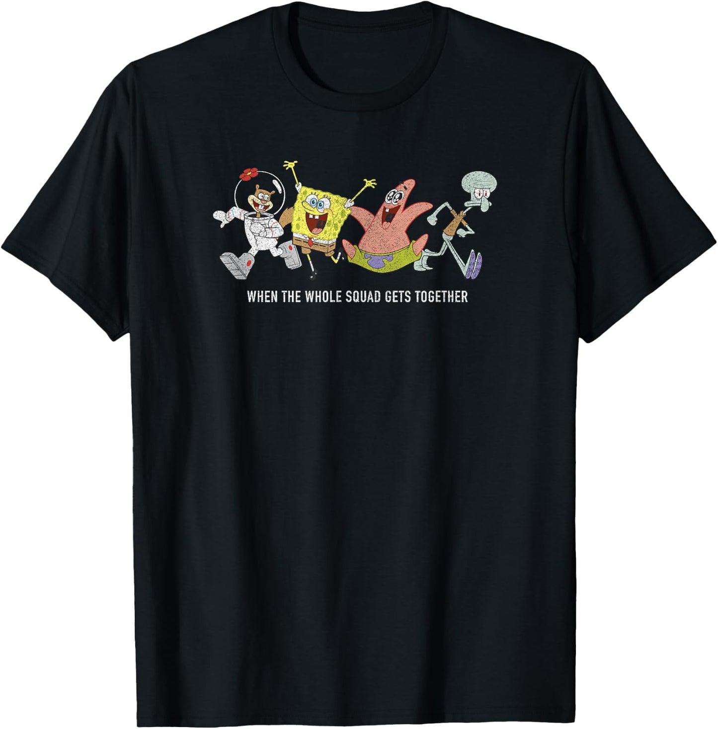 SpongeBob SquarePants Whole Squad Meme , black T-Shirt - T-Shirt | Black