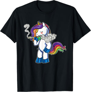 Marijuana Unicorn Weed Pot Head Stoner Gifts Women T-Shirt - T-Shirt | Black