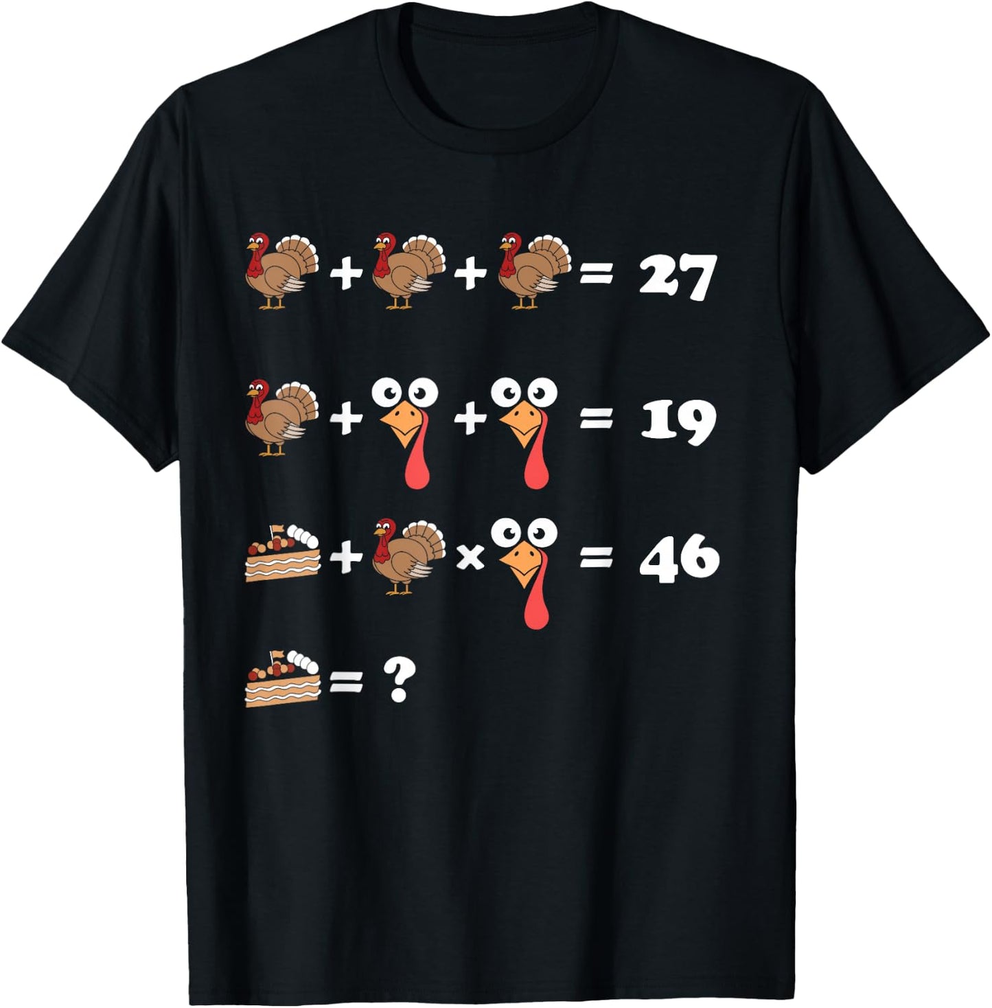Thanksgiving Math Equation count answer pie T-Shirt - T-Shirt | Black