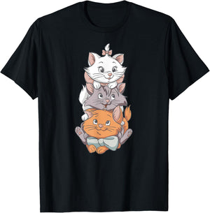 Aristocats Cute Cats , Black, S T-Shirt - T-Shirt | Black