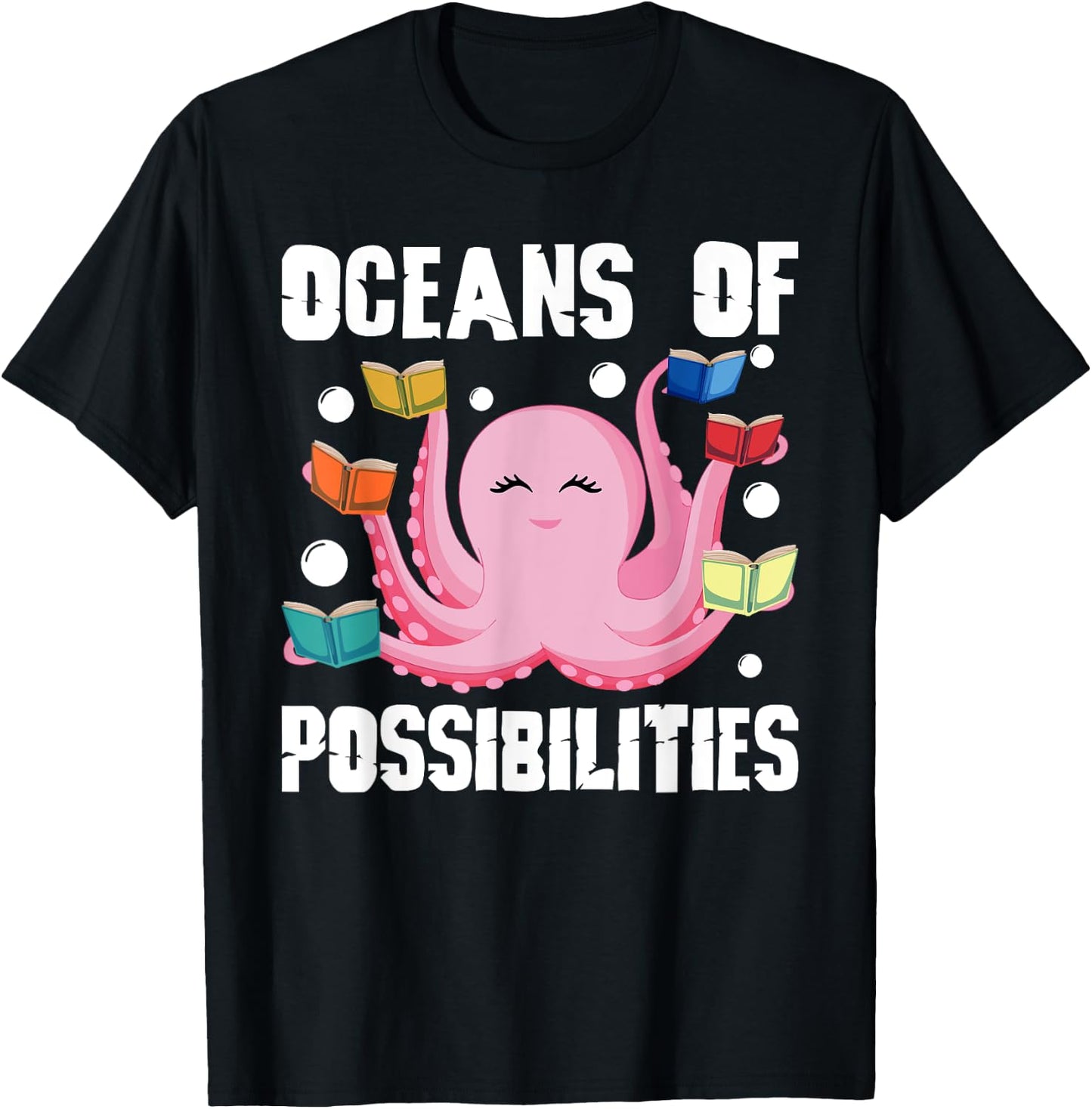 Oceans of Possibilities Summer Reading Octopus T-Shirt - T-Shirt | Black