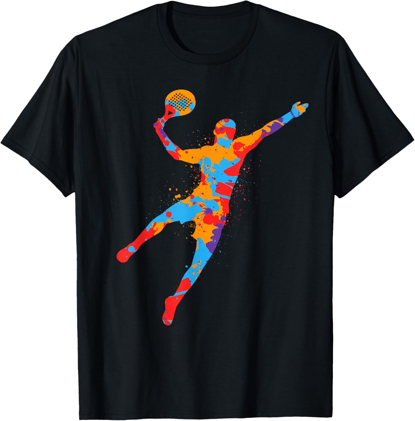 Padel Tennis Colourful Padel Player Padel Tennis Padel T-Shirt - T-Shirt | Black