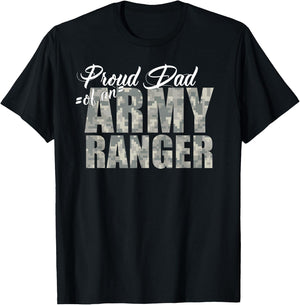 Proud Dad of an Army Ranger T-Shirt - T-Shirt | Black