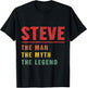 STEVE Gifts Name Personalized Birthday Presents Funny STEVE T-Shirt - T-Shirt | Black