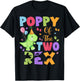 Poppy Of The Two Rex Birthday Dinosaur Family Matching T-Shirt - T-Shirt | Black