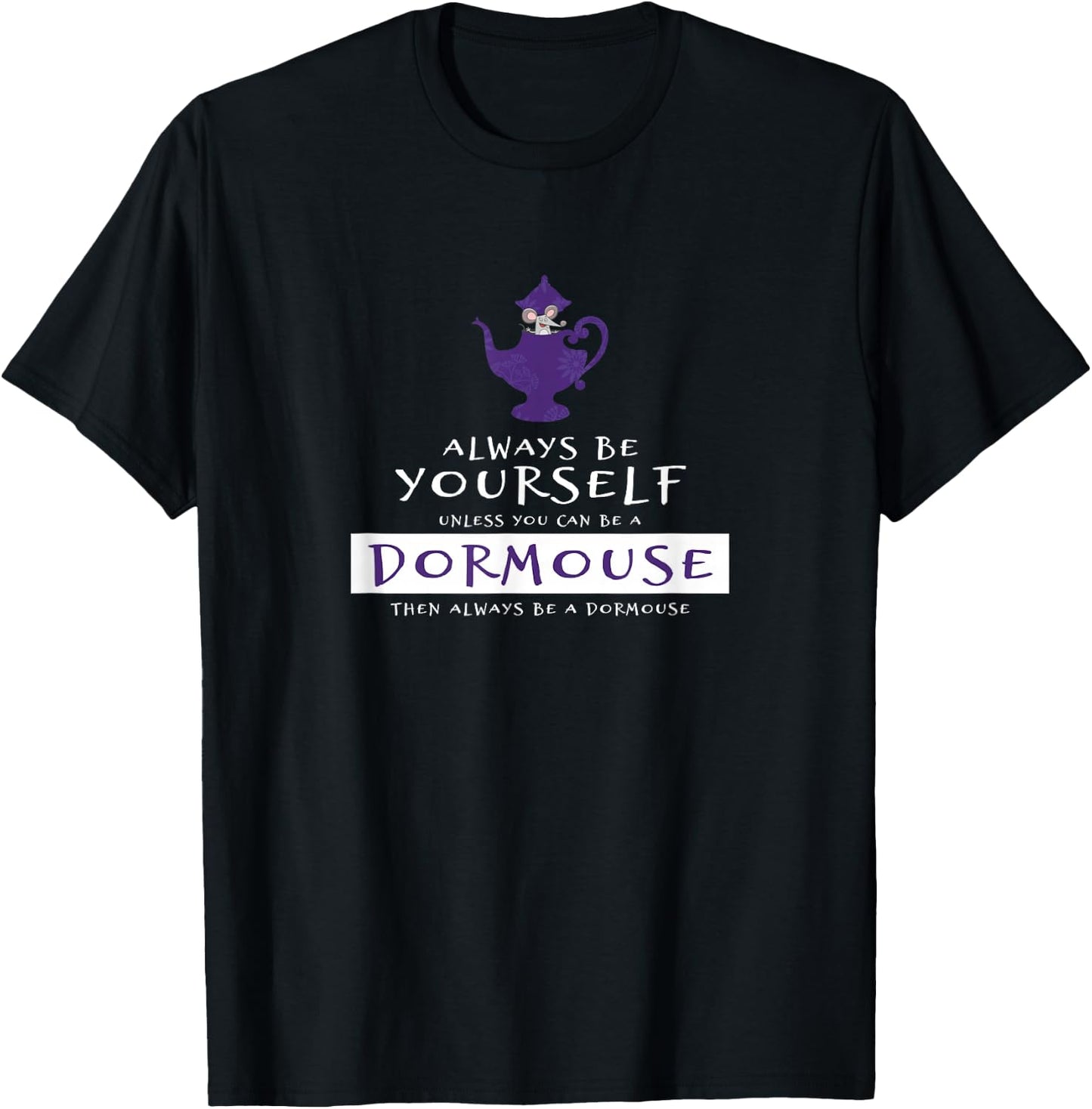 Crazy Fun Designs - Alice Always Be A Dormouse -Kids Black Small T-Shirt - T-Shirt | Black