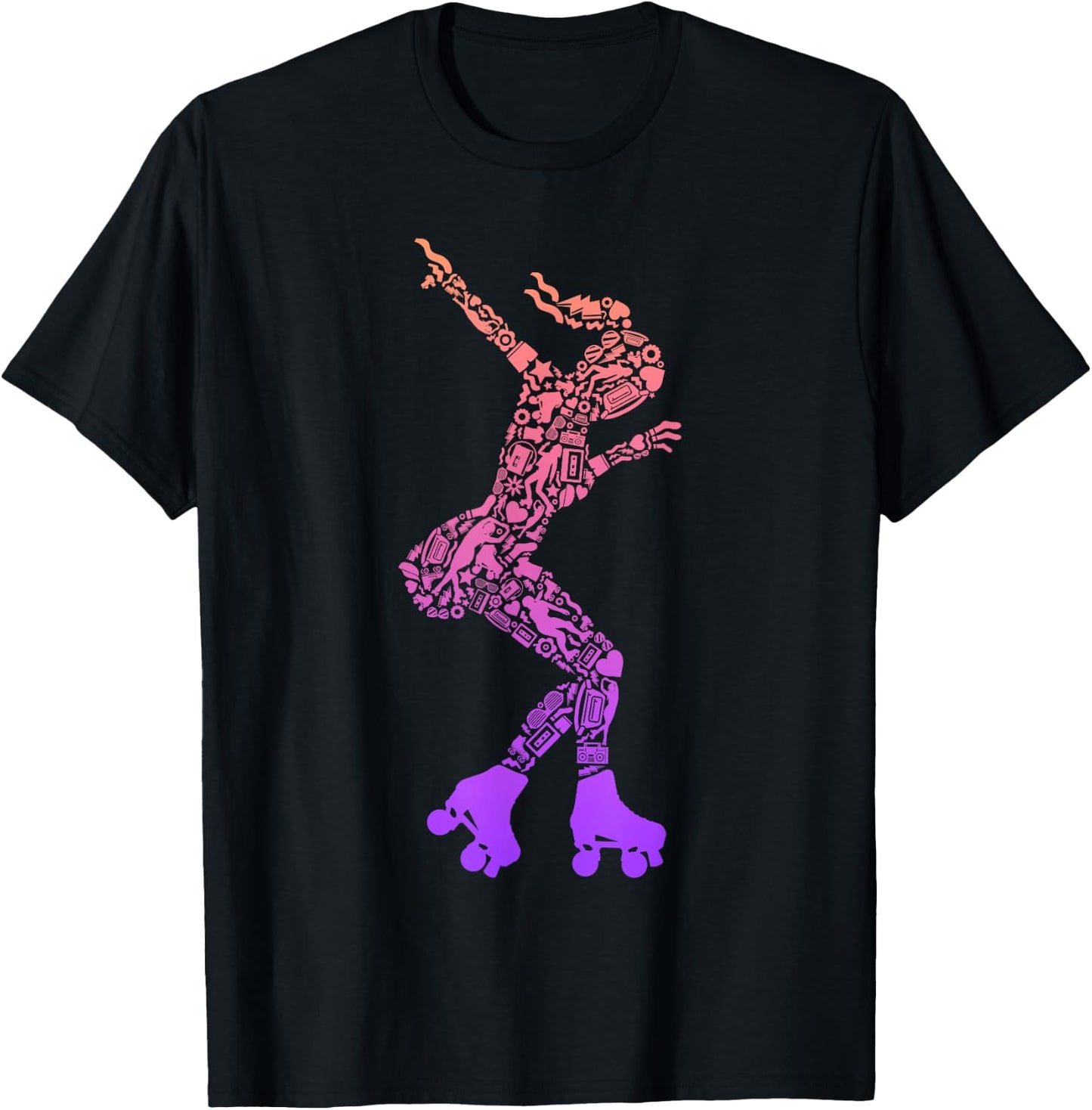 Roller Skates Children's Roller Skates Women's Roller Skates Girls , black T-Shirt - T-Shirt | Black