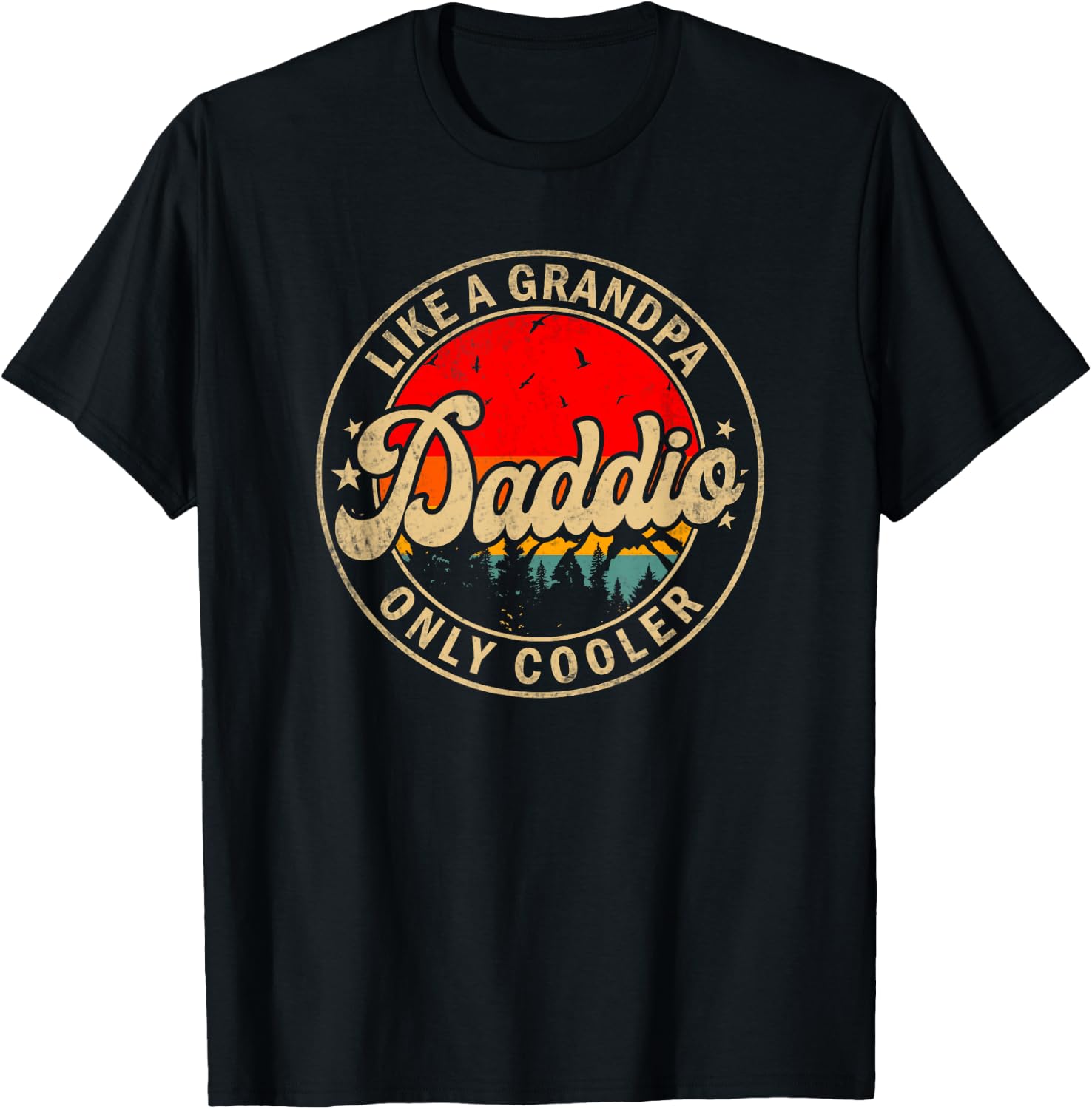 Daddio Like A Grandpa Only Cooler Father's Day for Grandpa T-Shirt - T-Shirt | Black