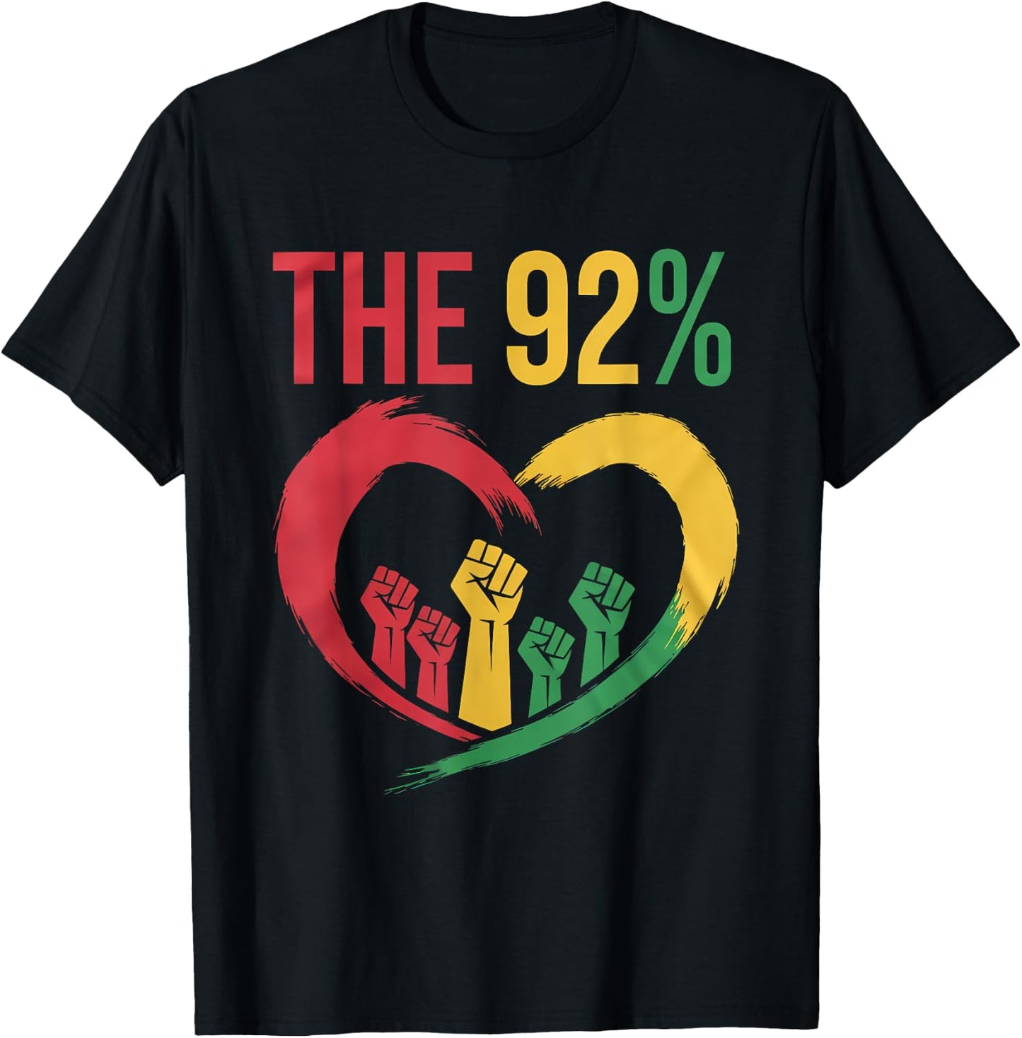 92 Percent 92% Black Woman Voting Election Afro Woman T-Shirt - T-Shirt | Black