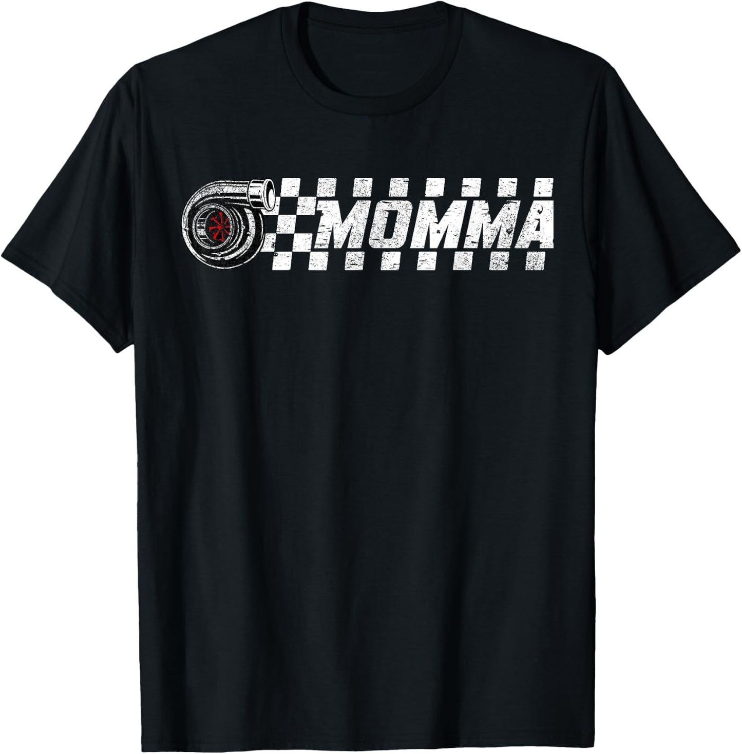 Birthday Party Matching Family Pit Crew Race Car Momma T-Shirt - T-Shirt | Black