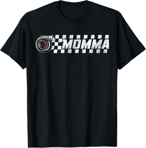 Birthday Party Matching Family Pit Crew Race Car Momma T-Shirt - T-Shirt | Black