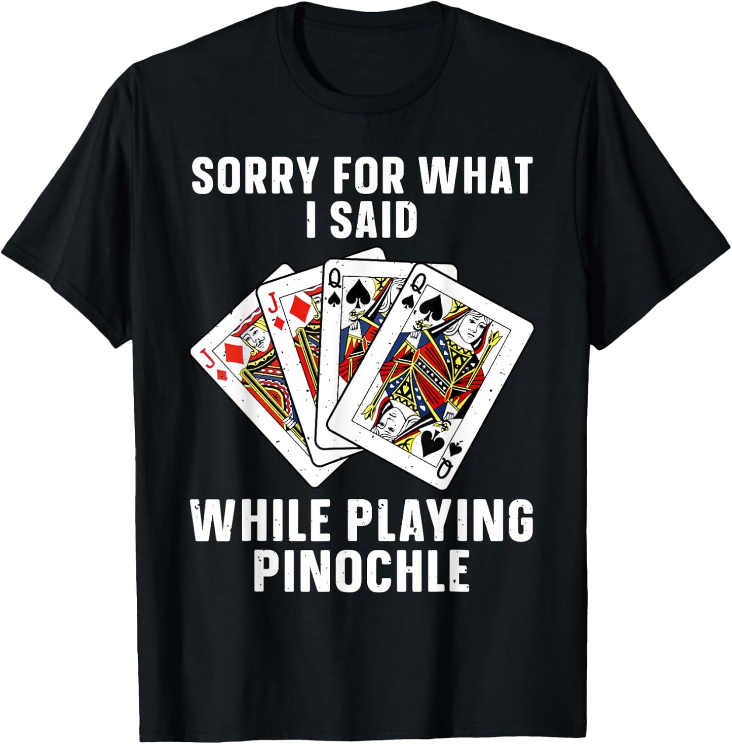 Best Pinochle Art Women Kids Playing Cards Pinochle T-Shirt - T-Shirt | Black