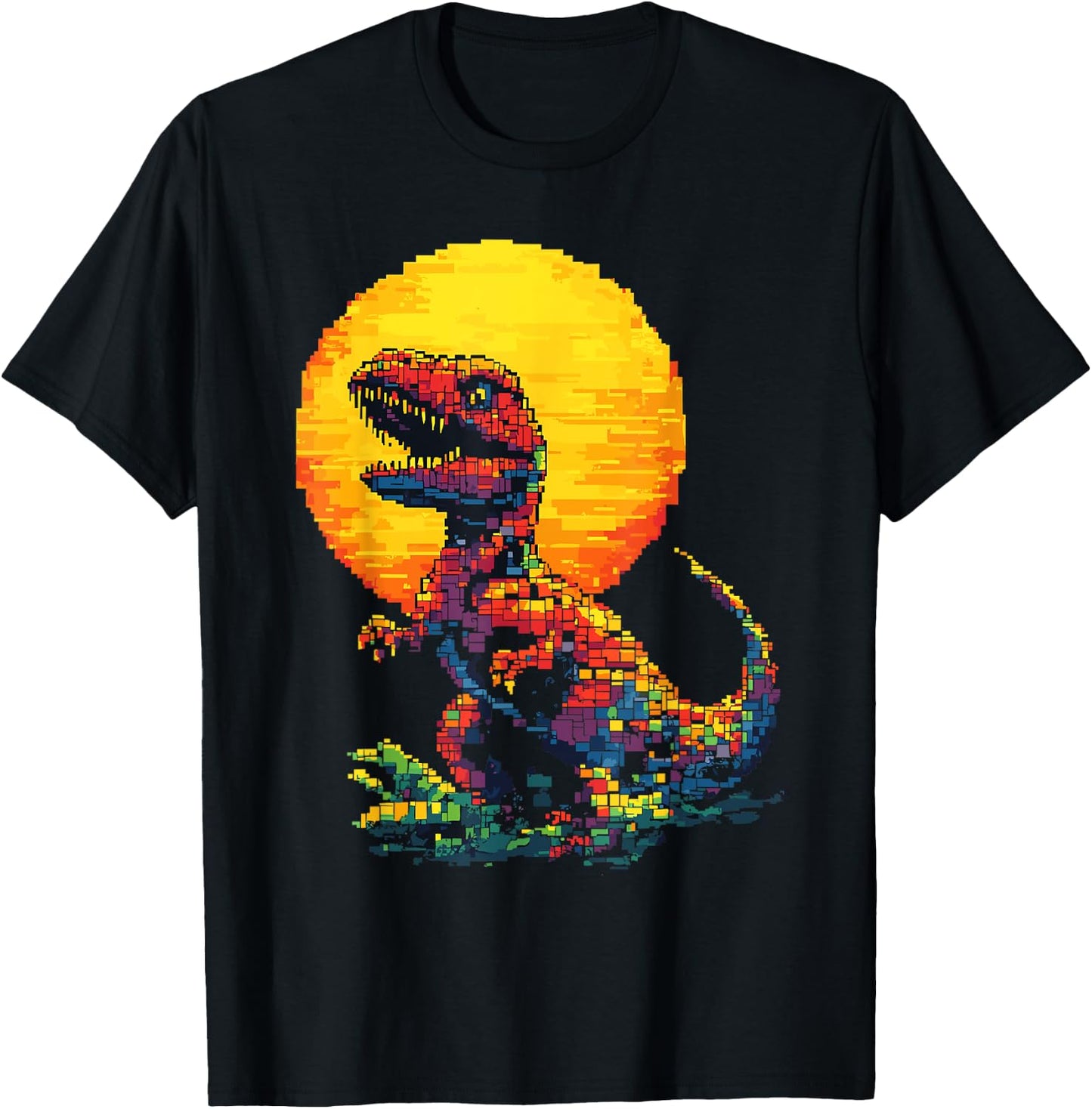 Building Bricks Dinosaur T-Rex Family Matching T-Shirt - T-Shirt | Black