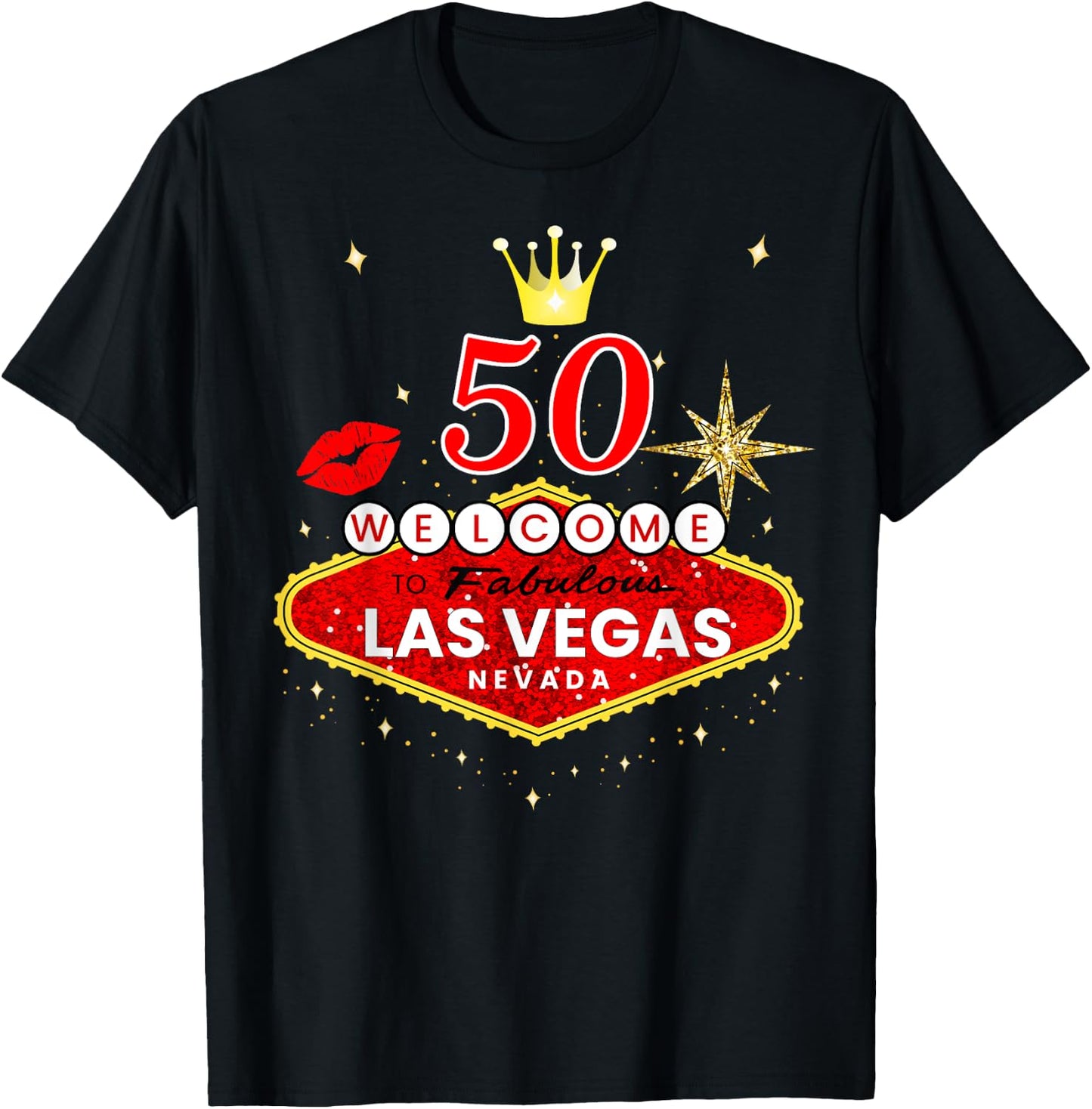 Las Vegas Girls Trip Shirts 2024, Vegas 50th Birthday Squad T-Shirt - T-Shirt | Black