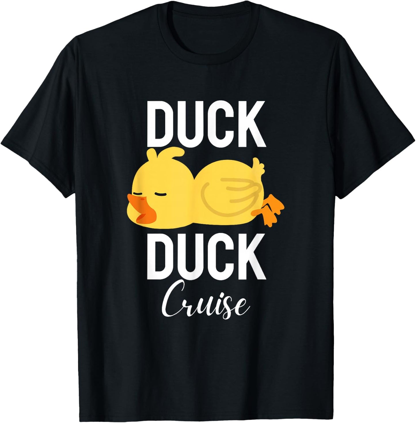 Duck Duck Cruise for Family Cruising Group , Small, Black T-Shirt - T-Shirt | Black