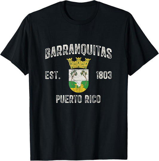 Barranquitas In Puerto Rico Est 1803, Barranquitas Armorial T-Shirt - T-Shirt | Black