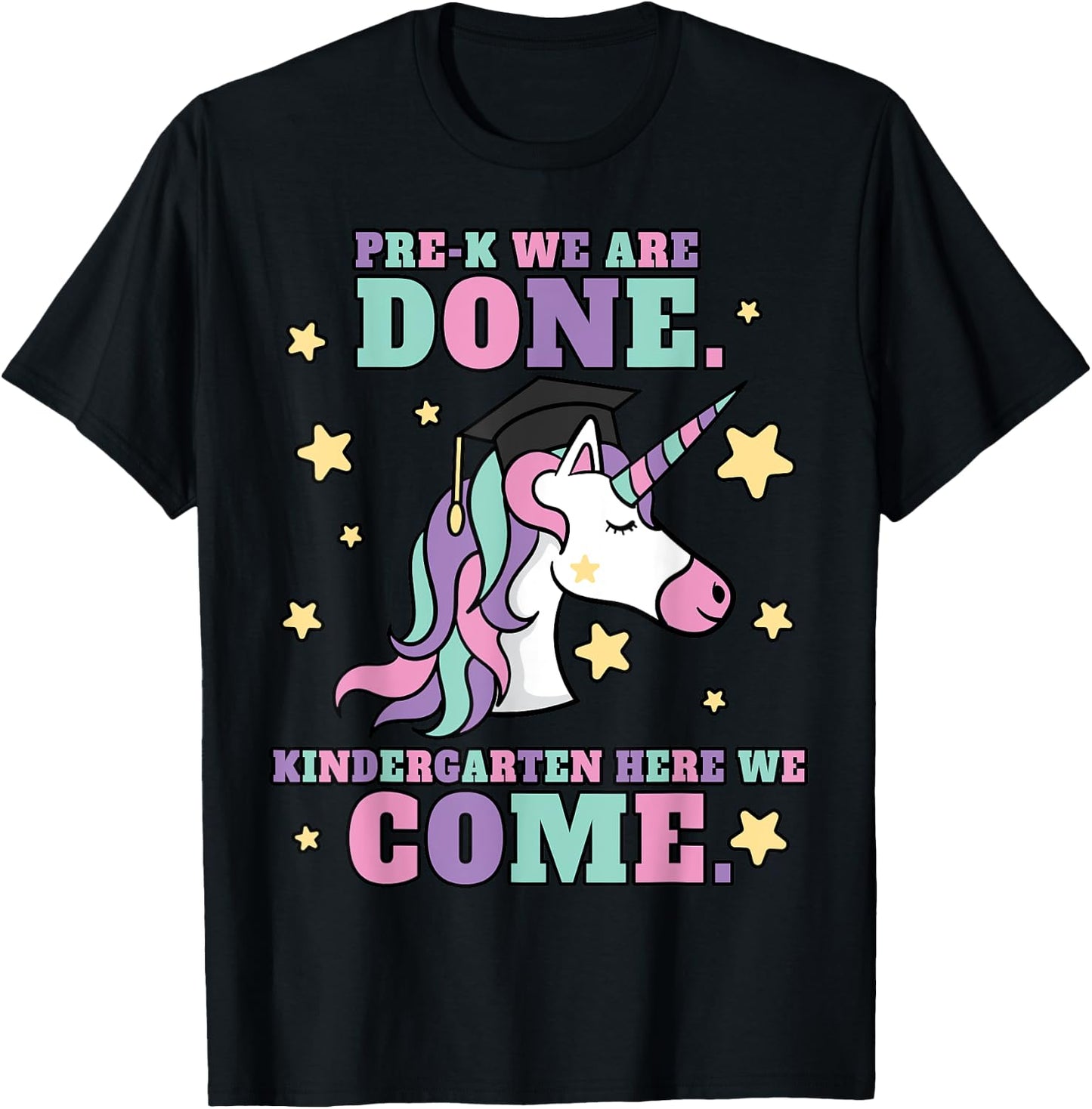 Girls Pre-K Graduation Magical Unicorn T-Shirt - T-Shirt | Black