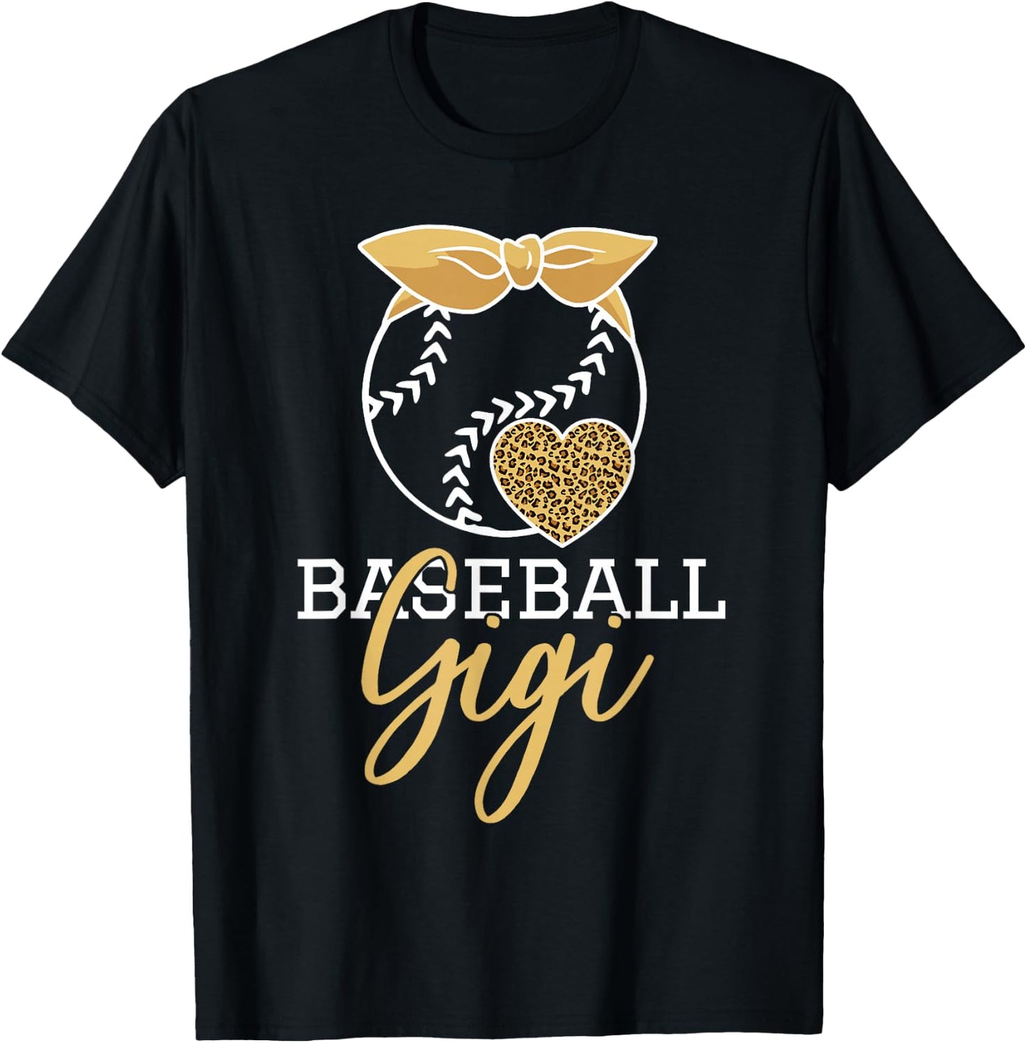 Baseball Gigi Leopard Women for Grandma T-Shirt - T-Shirt | Black