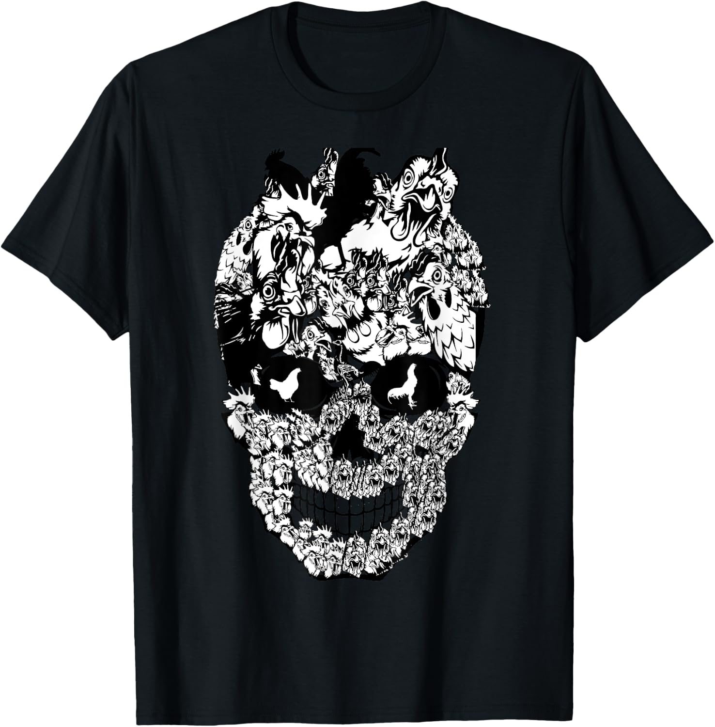 Matching Family chicken Skull Costume Halloween funny 2022 T-Shirt - T-Shirt | Black