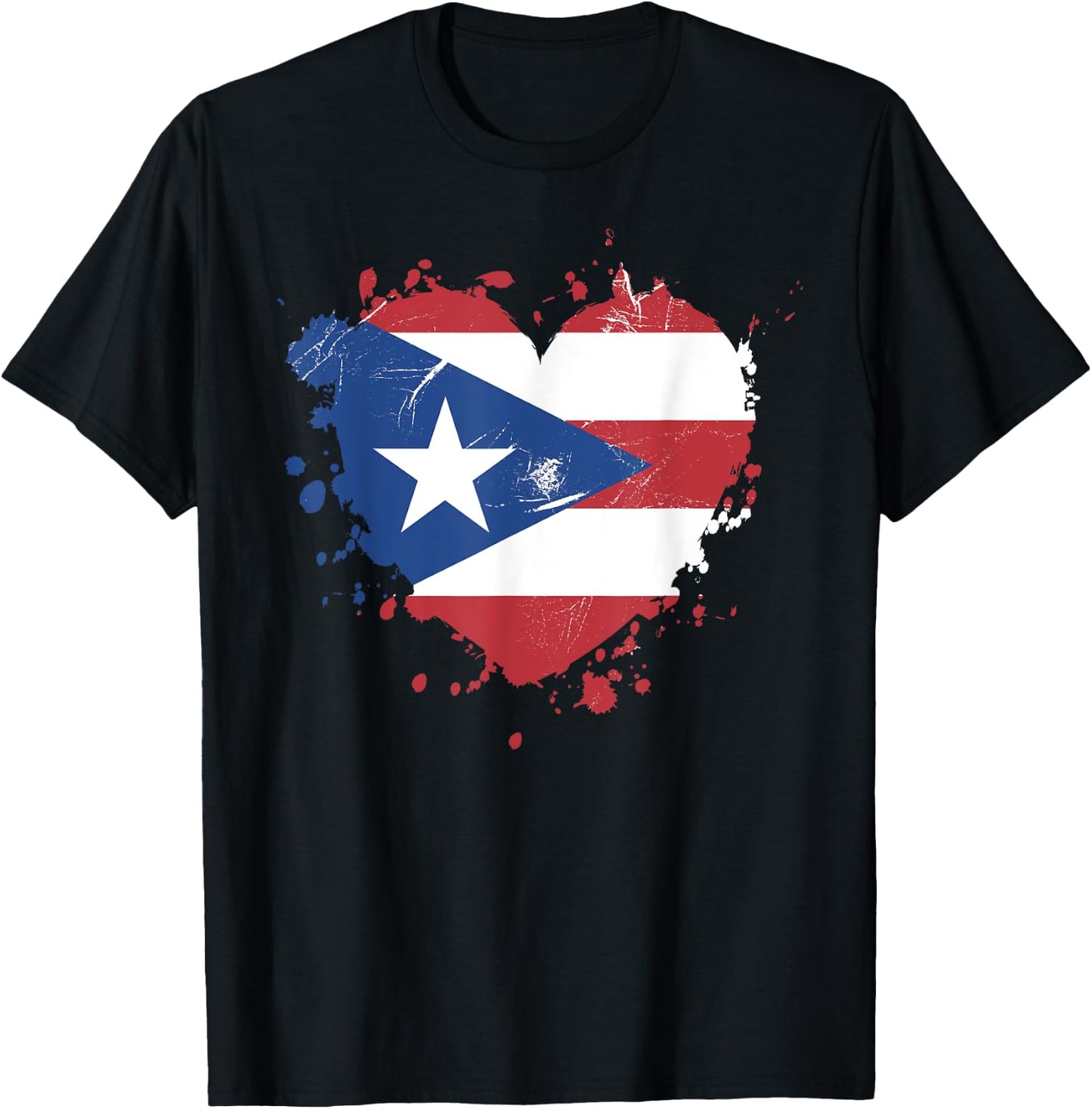 Puerto Rico Love Heart Flag Proud Girl T-Shirt - T-Shirt | Black
