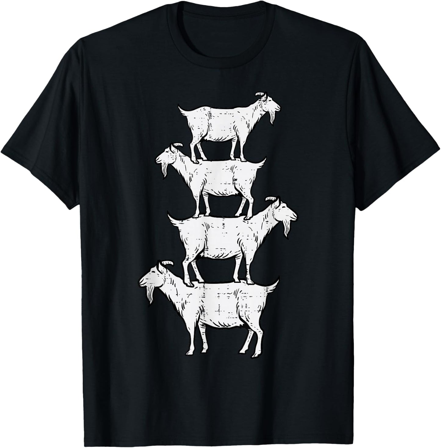 Goats Stack Funny Farm Animal Livestock Farmer Men Women Kid T-Shirt - T-Shirt | Black