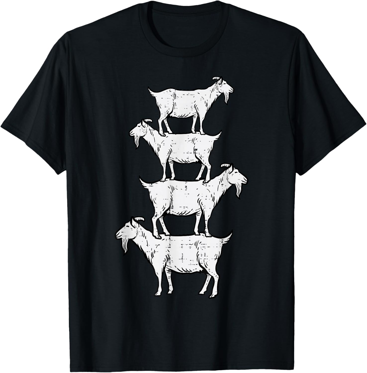 Goats Stack Funny Farm Animal Livestock Farmer Men Women Kid T-Shirt - T-Shirt | Black