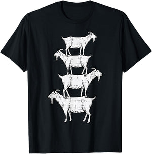 Goats Stack Funny Farm Animal Livestock Farmer Men Women Kid T-Shirt - T-Shirt | Black