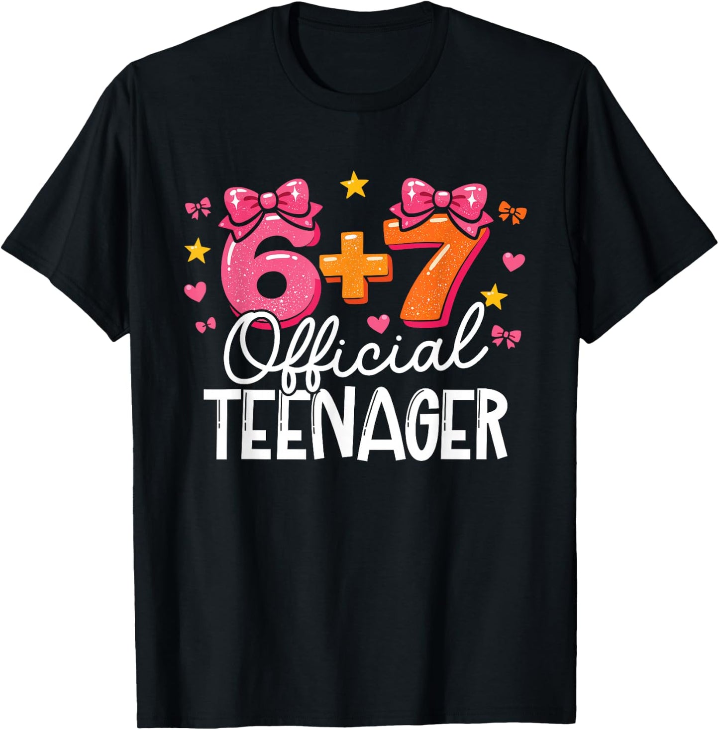 6+7 Official Teenager Dreizehnter Geburtstag Brainrot T-Shirt - T-Shirt | Black