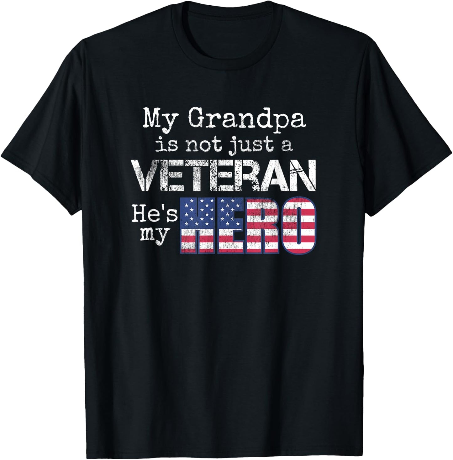 Military Family Veteran - My Grandpa Veteran My Hero T-Shirt - T-Shirt | Black