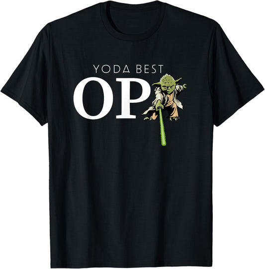 Star Wars Yoda Lightsaber Best Grandpa Birthday Father's Day , black T-Shirt - T-Shirt | Black