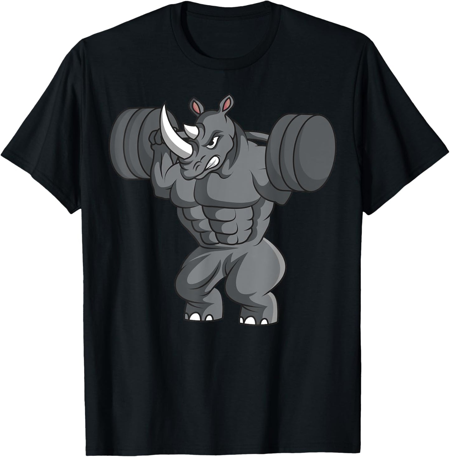 Rhino Weightlifter Rhinoceros Lover Wildlife Safari African T-Shirt - T-Shirt | Black