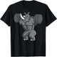 Rhino Weightlifter Rhinoceros Lover Wildlife Safari African T-Shirt - T-Shirt | Black