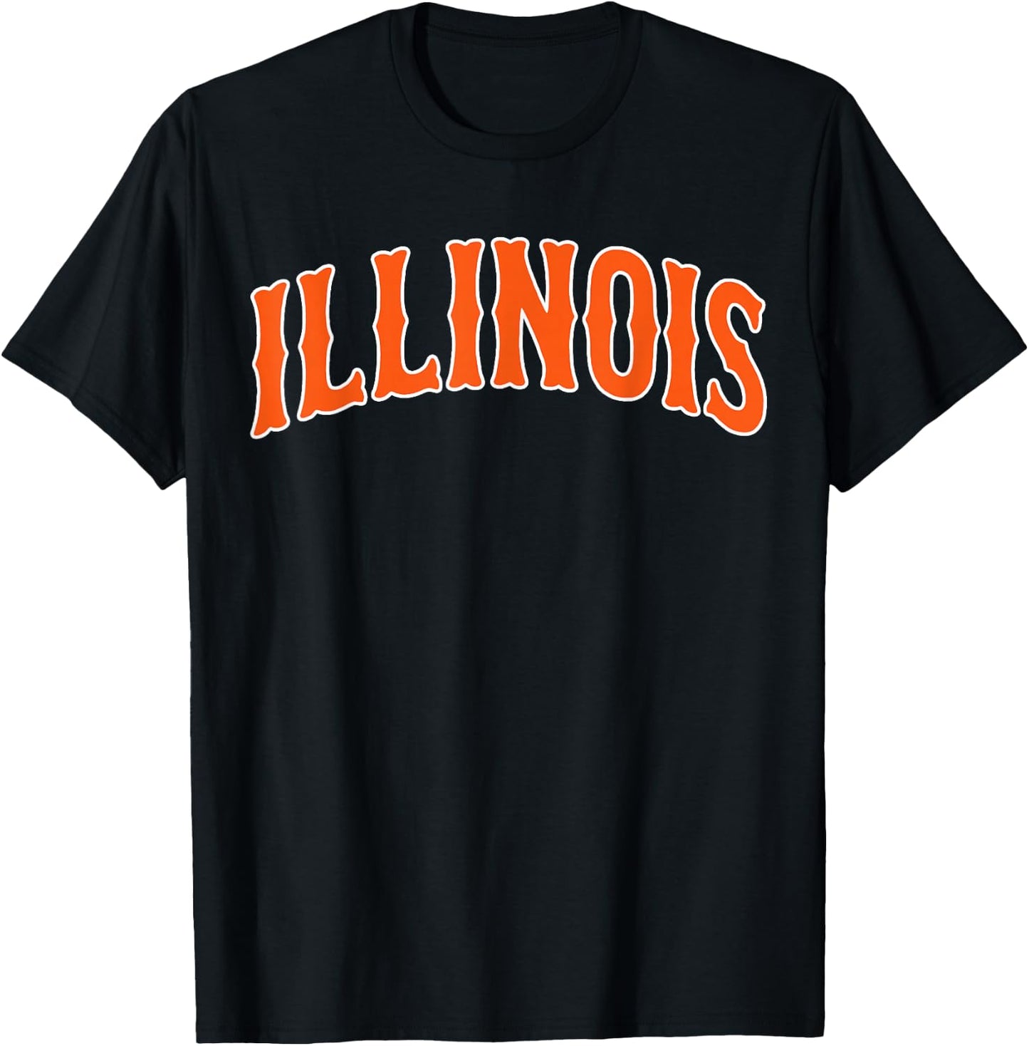 Retro Illinois Vintage Illinois Orange Blue Throwback T-Shirt - T-Shirt | Black