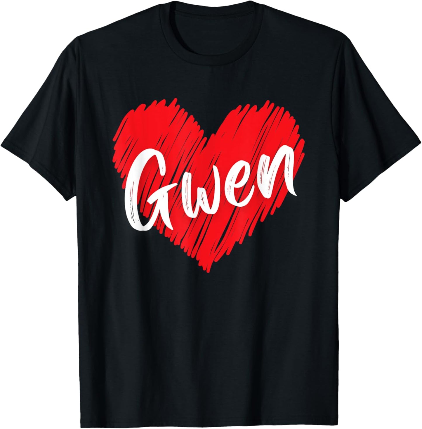 I Love Gwen Heart Personalized Name Gwen Vintage T-Shirt - T-Shirt | Black