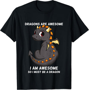 Dragons Are Awesome I'm a Dragon For Boys And Girls T-Shirt - T-Shirt | Black