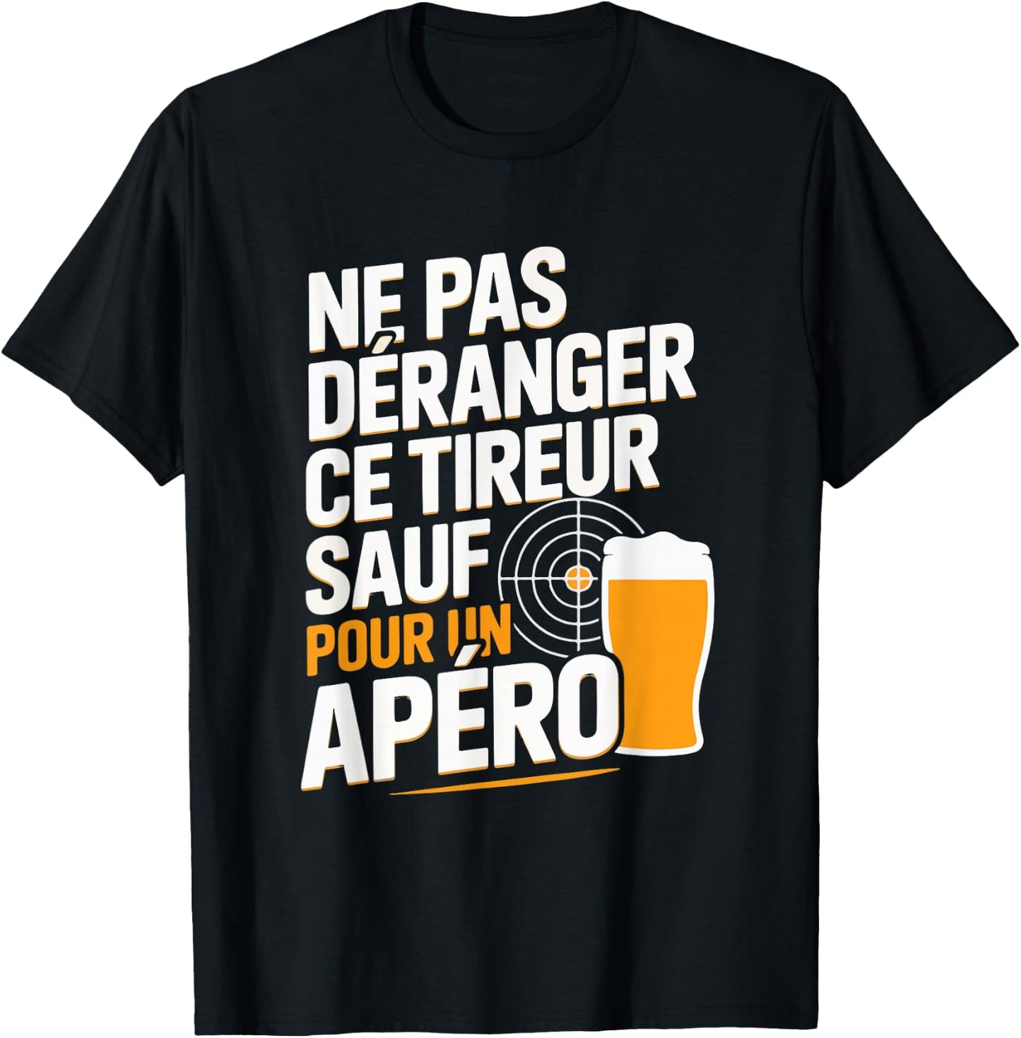 Shooting Sporty Aperitif Man Humor Gift Shooter Funny Beer T-Shirt - T-Shirt | Black