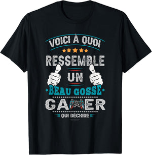 Gamer Beau Gosse Funny Man Boy Game Video Gaming , Black, S T-Shirt - T-Shirt | Black