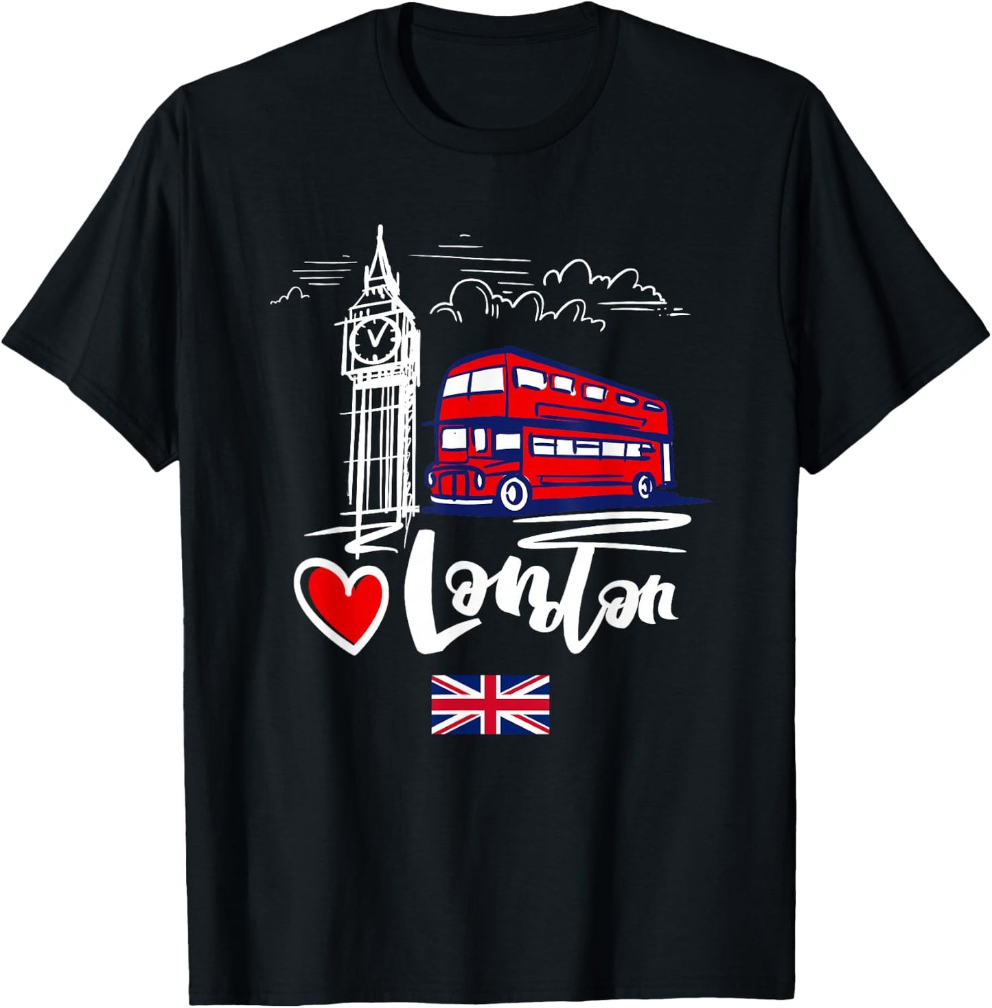I Love London UK Graphic Design London T-Shirt - T-Shirt | Black