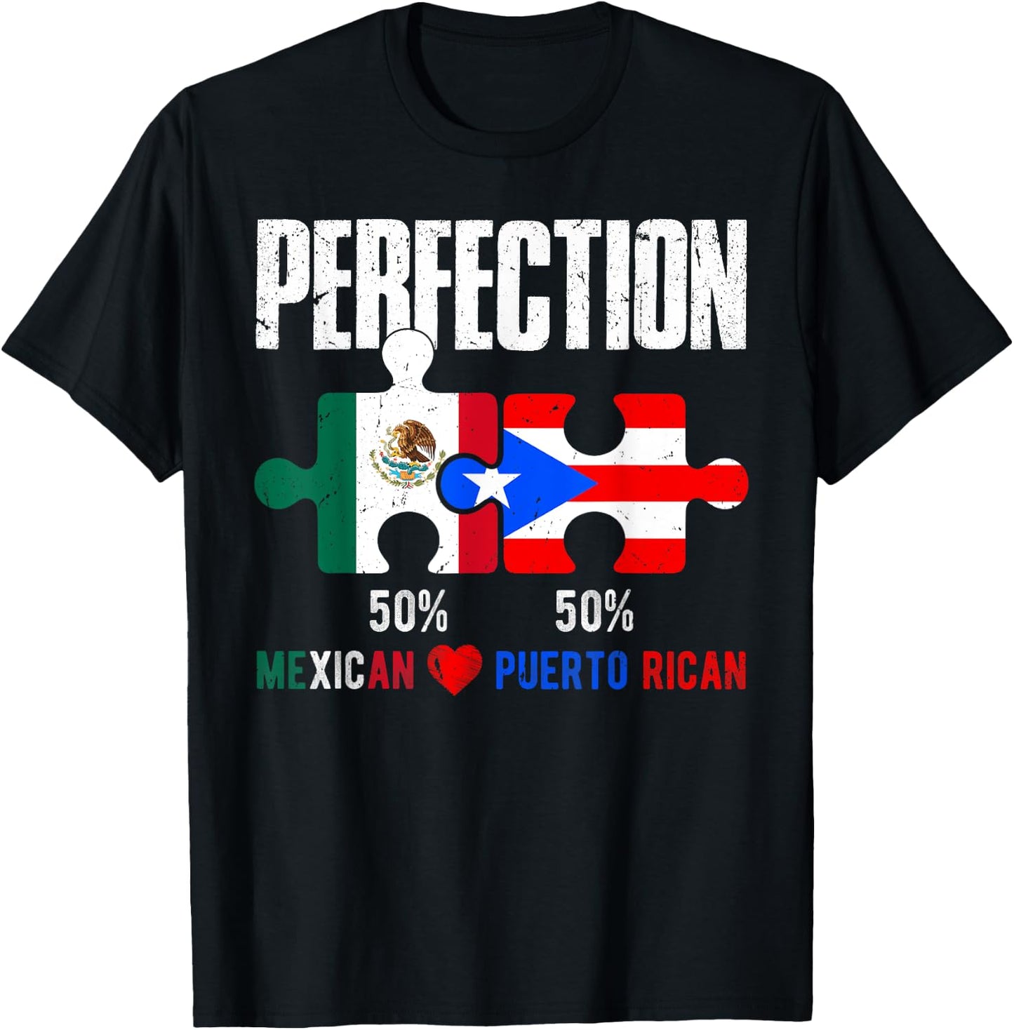 Mexirican Half Puerto Rican Half Mexican Hispanic Heritage T-Shirt - T-Shirt | Black