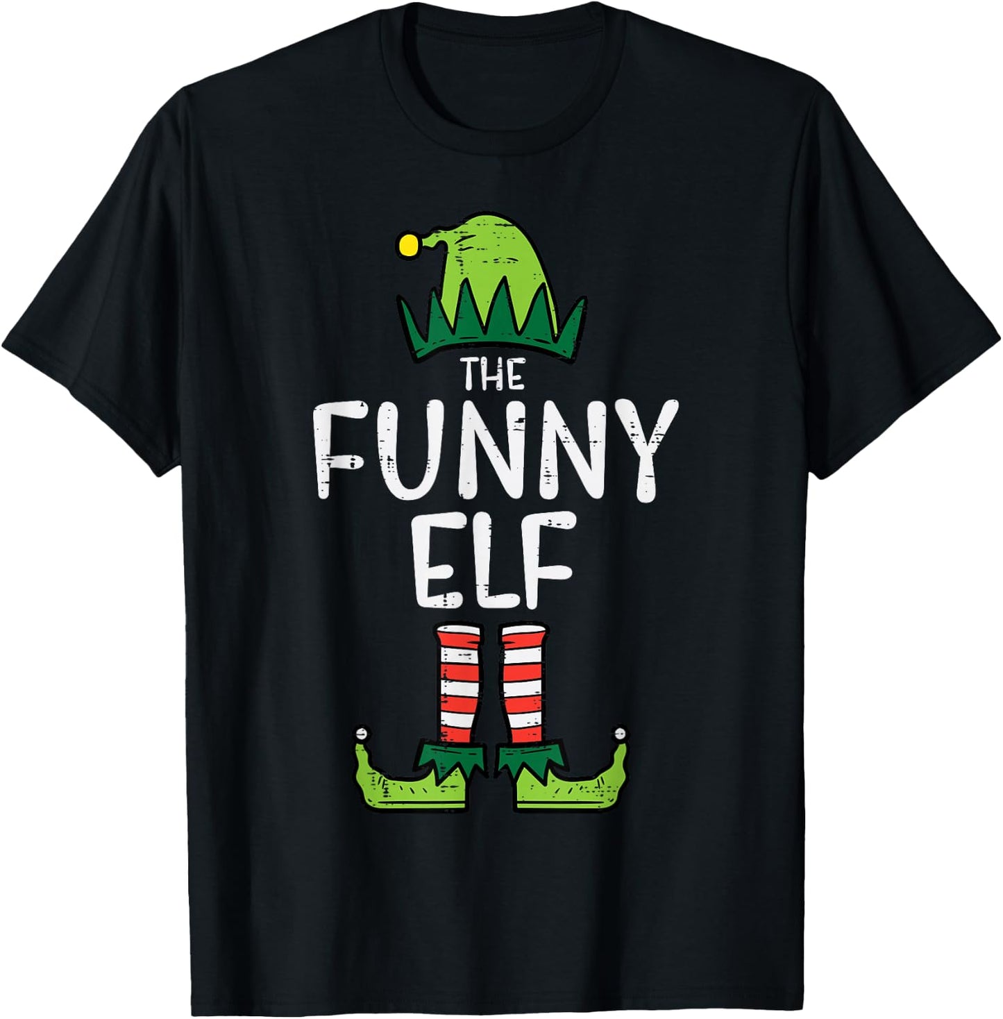 Funny Elf Matching Christmas Family Uncle Grandpa T-Shirt - T-Shirt | Black