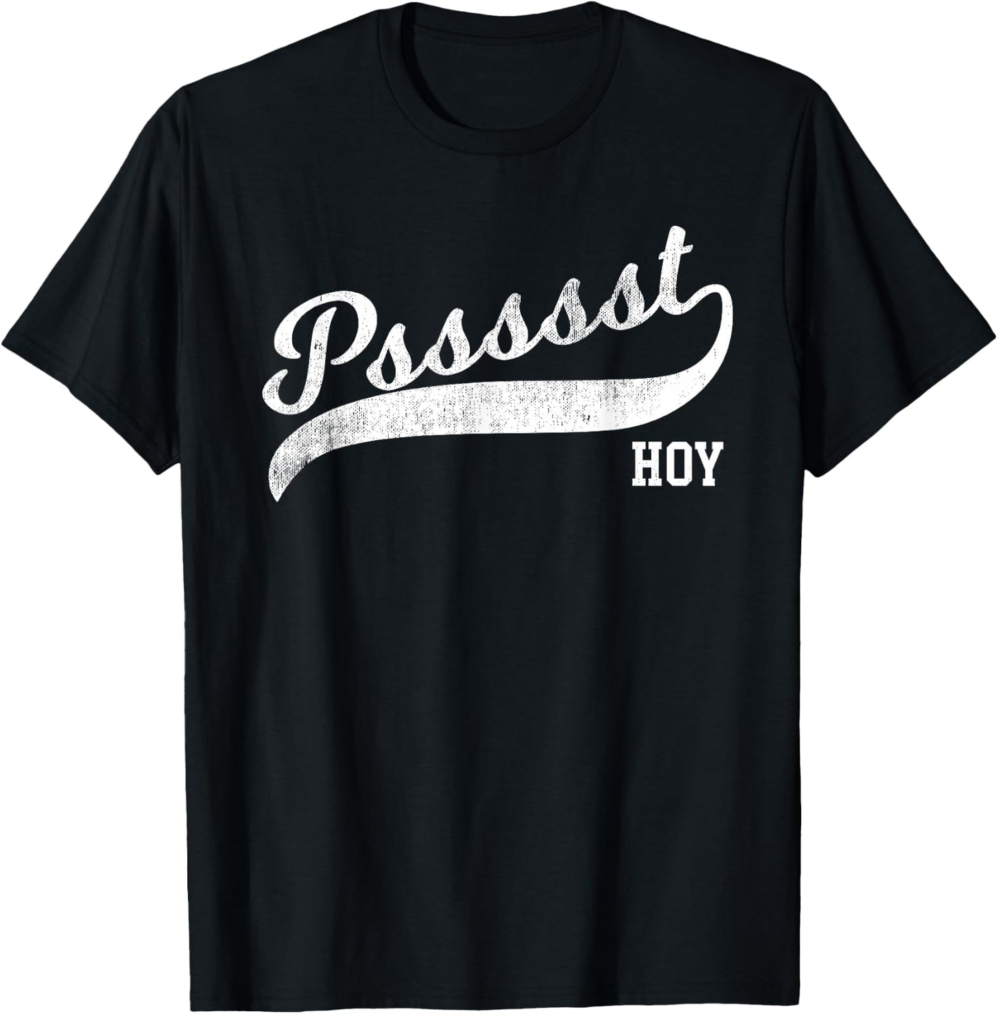 Funny Filipino - Psst Hoy Distressed Script Tail T-Shirt - T-Shirt | Black