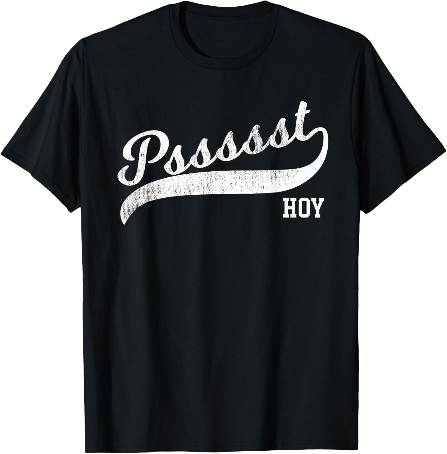Funny Filipino - Psst Hoy Distressed Script Tail T-Shirt - T-Shirt | Black