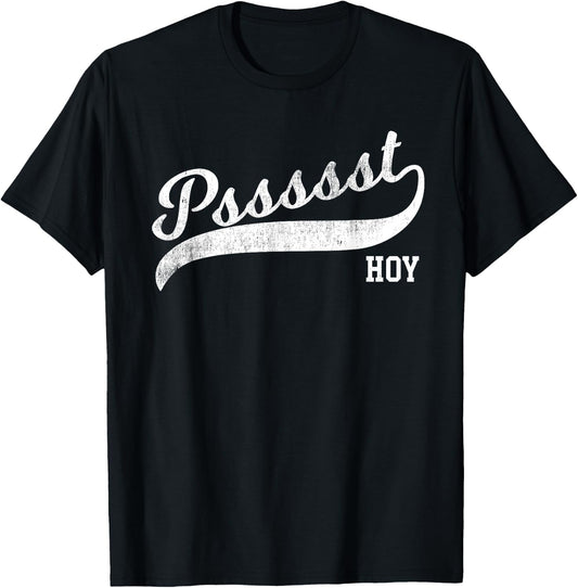 Funny Filipino - Psst Hoy Distressed Script Tail T-Shirt - T-Shirt | Black