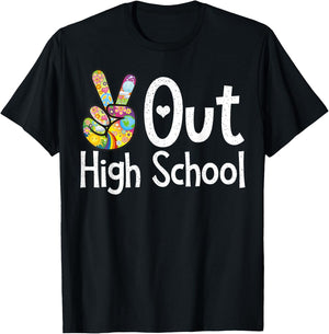 Peace Out High School - Last Day of School High School Grad T-Shirt - T-Shirt | Black