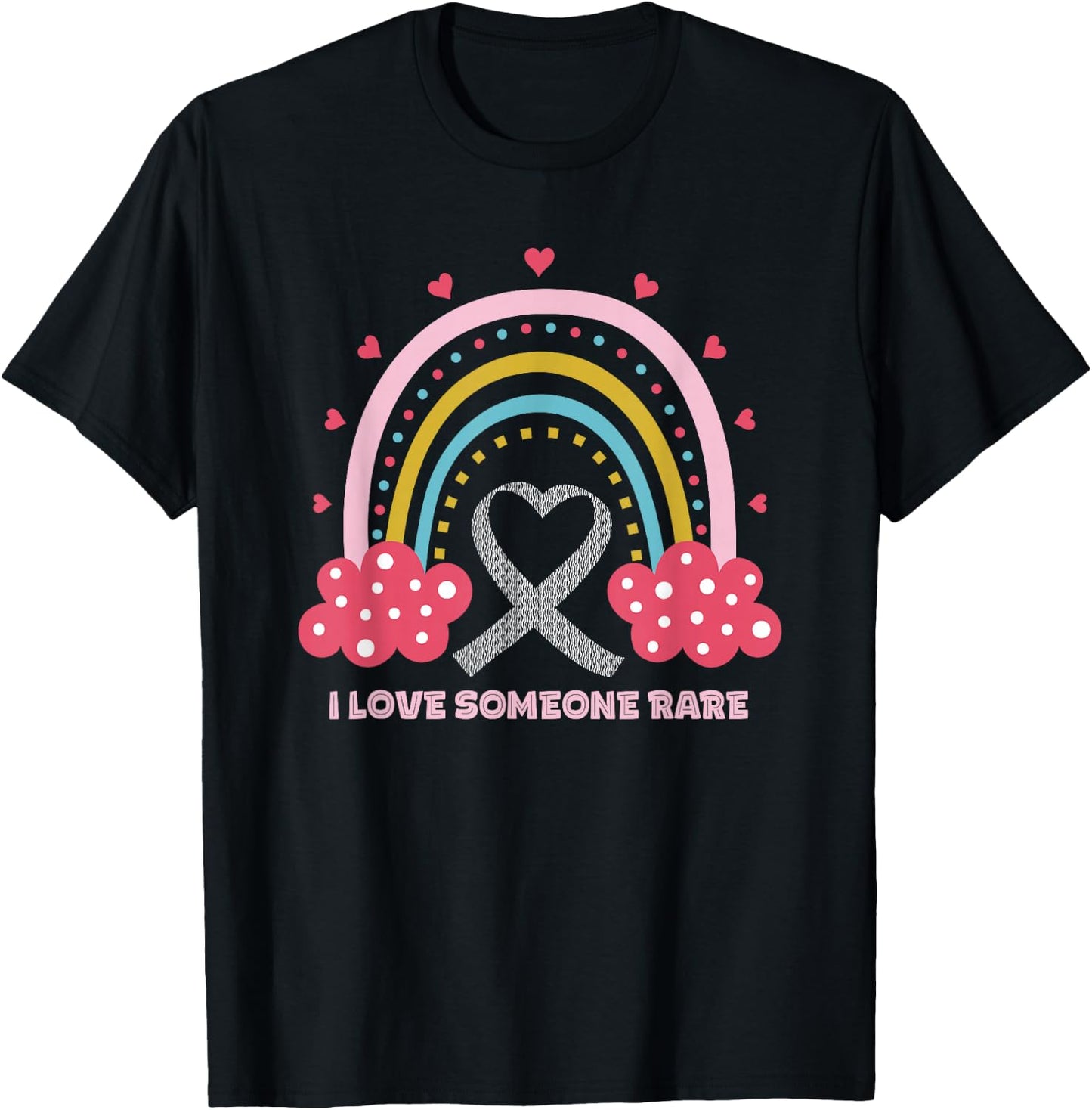 Rare Disease Awareness Day 2026 I Love Someone Rare Rainbow T-Shirt - T-Shirt | Black