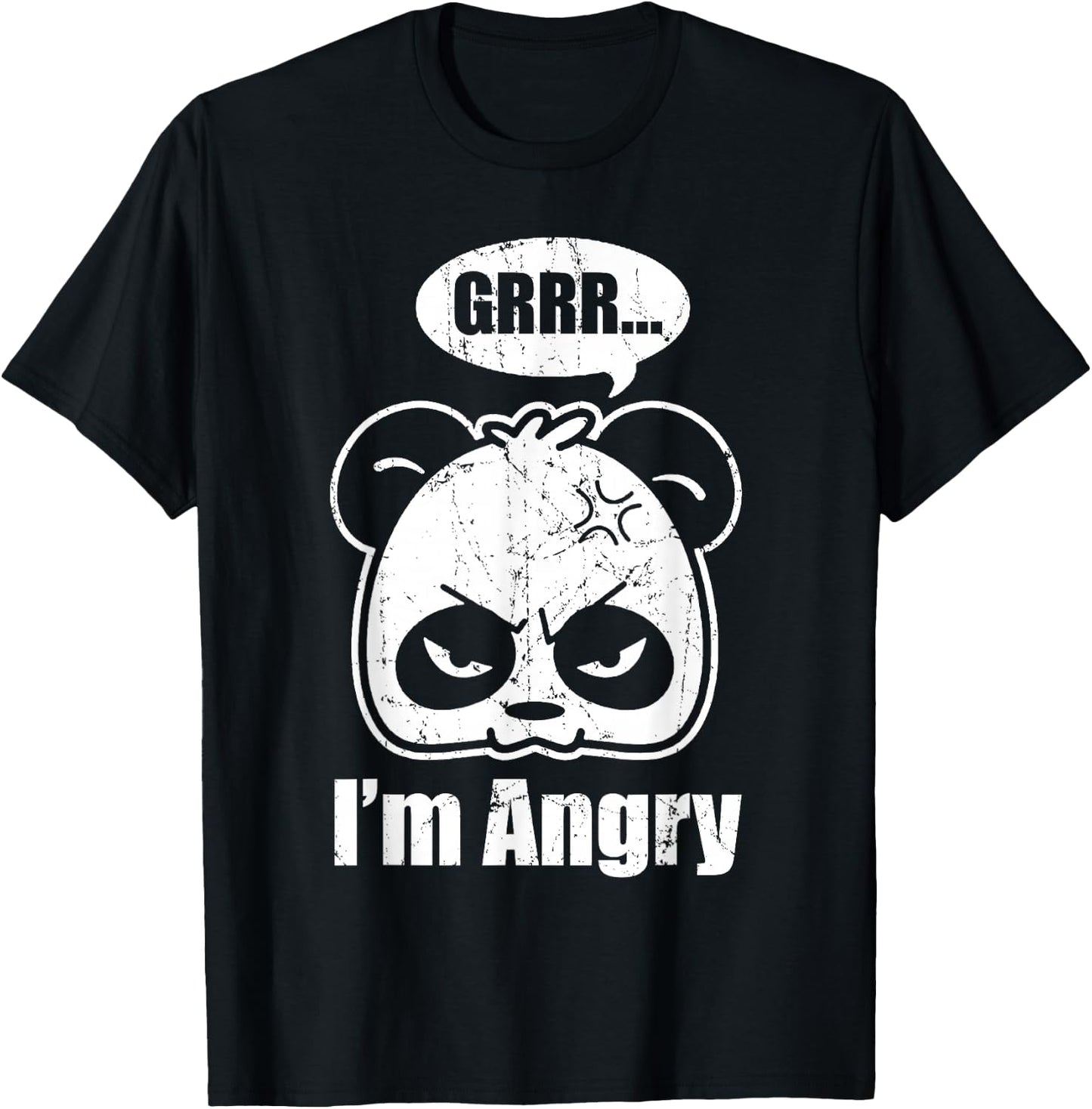 Cute Panda | Grrr... I'm Angry | Funny Panda Lovers T-Shirt - T-Shirt | Black