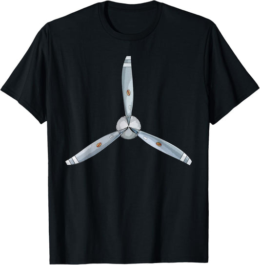 Aircraft Propeller Pilot airplane prop aviation T-Shirt - T-Shirt | Black