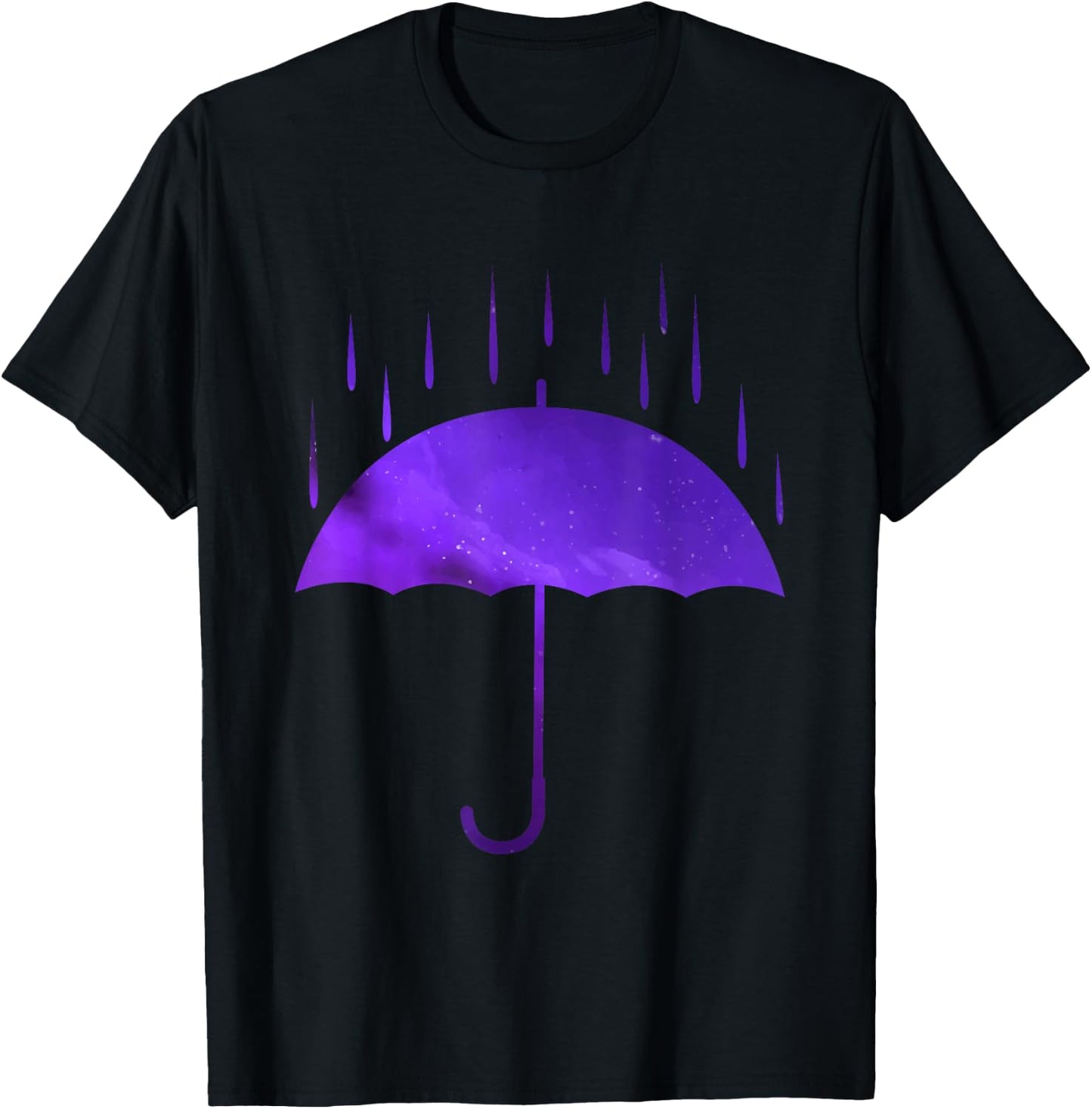Umbrella Rain Purple Violet Favorite Color T-Shirt - T-Shirt | Black