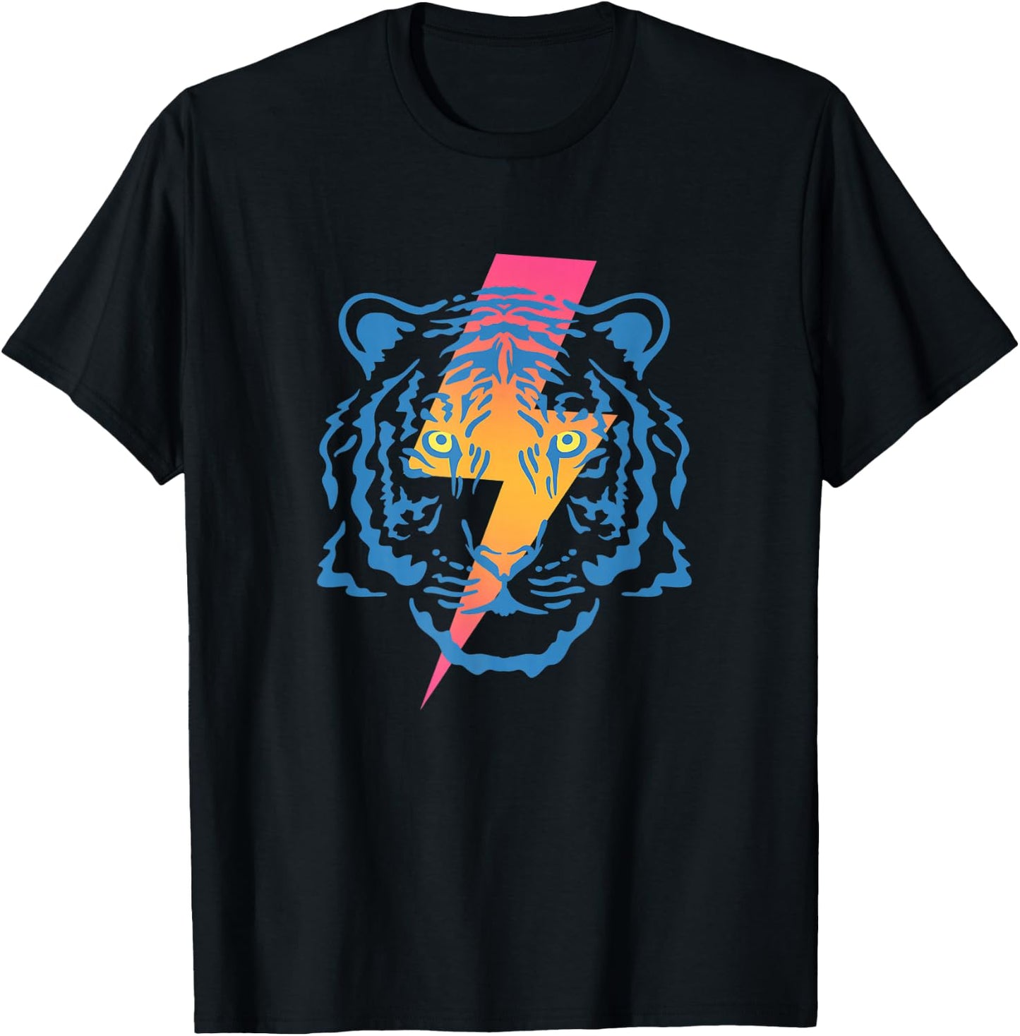 Vintage Tiger Bolt Of Lightning Chinese New Year Of Tiger T-Shirt - T-Shirt | Black