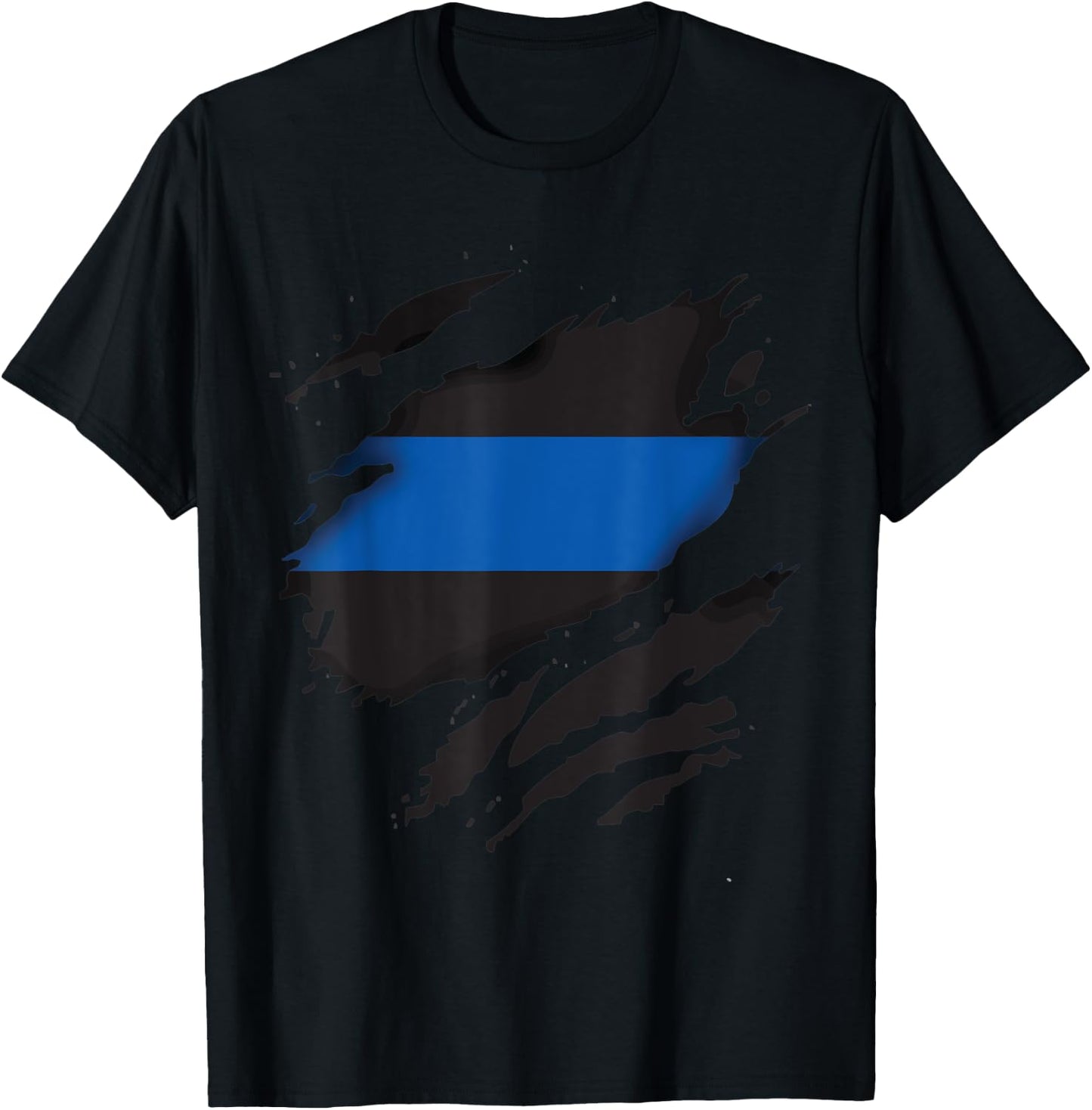 Thin Blue Line LEO Police Support Superhelden T-Shirt - T-Shirt | Black
